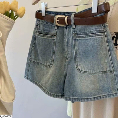 QM6727 QUẦN JEANS ĐÙI KÈM THẮT LƯNG