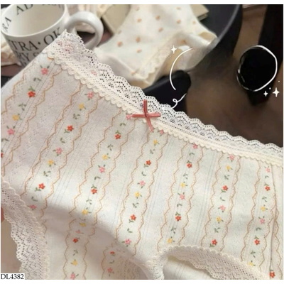DL4382 SET 5 QUẦN LÓT COTTON CẠP SU CHỮ
