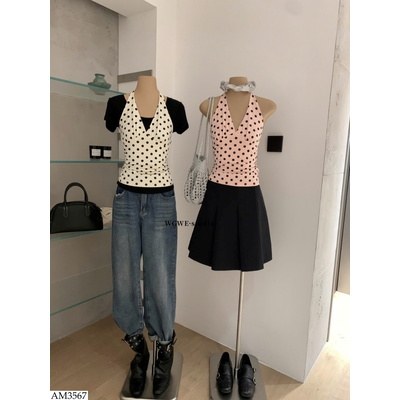 AM3567 ÁO CỎ YẾM CHẤM BI CHO NỮ W.G.W.E