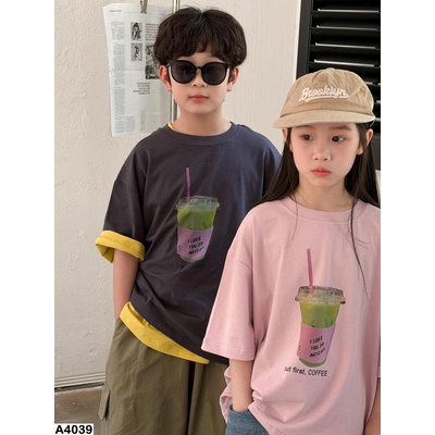 A4039 ÁO PHÔNG TRÀ SỮA MATCHA HÀN QUỐC