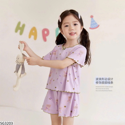 SG3203 BỘ THUN CỘC HỌA TIẾT BÉ GÁI