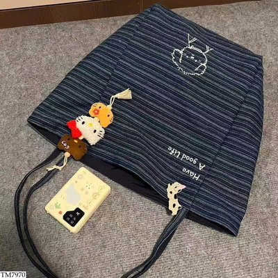 TM7970 TÚI TOTE KẺ SỌC