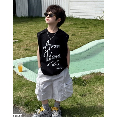 ST8068 TANKTOP ĐEN MIX SHORT GIÓ AFTE