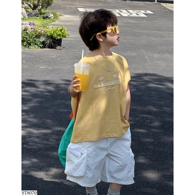 ST8070 TANKTOP VÀNG MIX SHORT TRẮNG AFTE