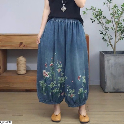 QM6737 QUẦN JEAN HOA CHO Nữ
