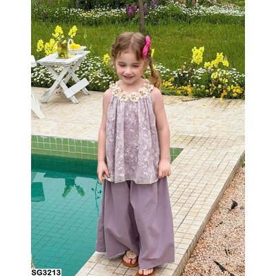 SG3213 SET BỘ ÁO YẾM TƠ QUẦN SUÔNG