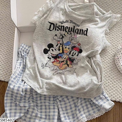 SM5402  BỘ MẶC NHÀ MICKEY  QUẦN KẺ