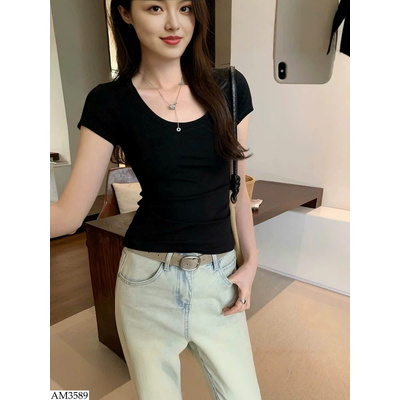 AM3589 ÁO THUN NỮ CỔ CHỮ U