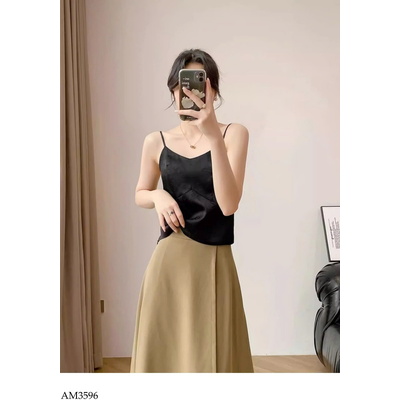 AM3596 ÁO 2 DÂY HOẠ TIẾT HOA CHÌM