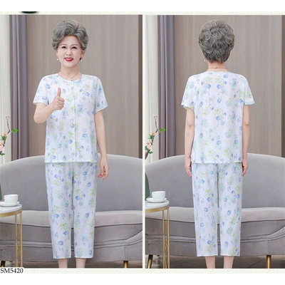 SM5420 BỘ MẶC NHÀ HOA NHÍ TRUNG NIÊN