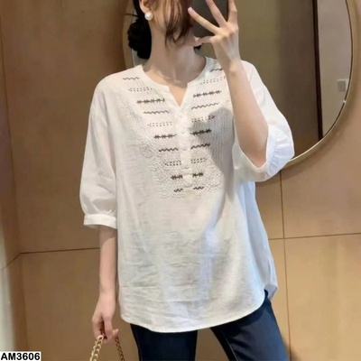 AM3606 ÁO SƠ MI NỮ CỔ TRỤ TAY LỠ