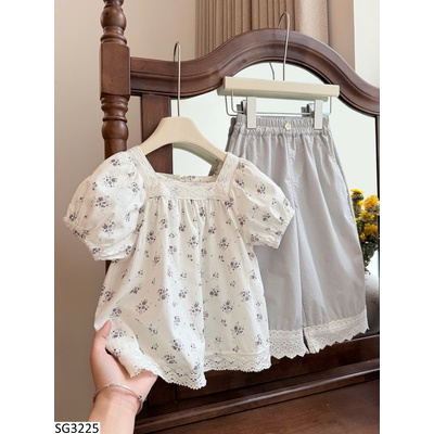 SG3225 SET ÁO HOA MIX QUẦN ỐNG RỘNG CHO BG