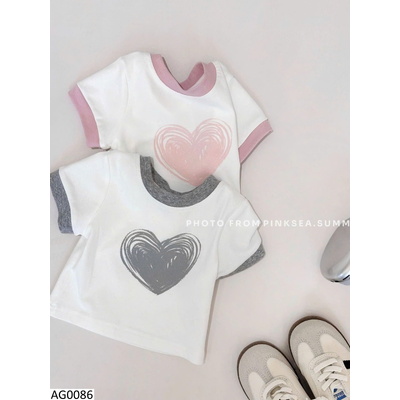 AG0086 ÁO CỘC TAY TRÁI TIM CHO BG