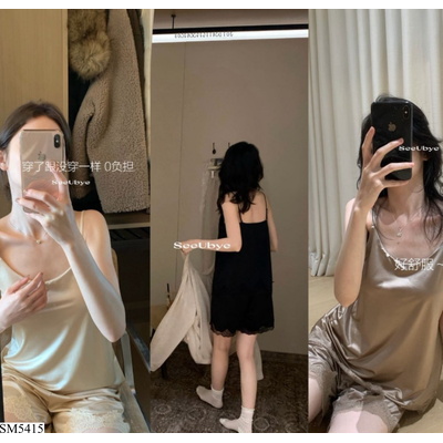 SM5415 BỘ NGỦ LỤA 2 DÂY PHỐI REN
