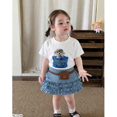 SG3236 SÉT ÁO GẤU MIX CV JEANS T&QKIDS