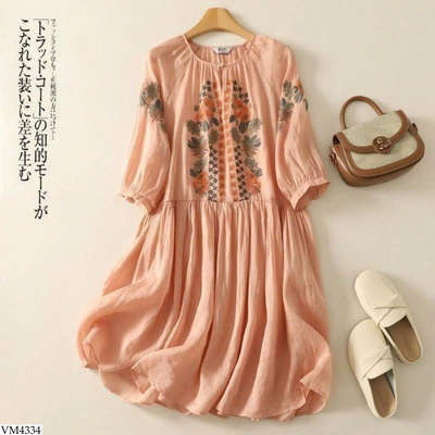 VM4334 VÁY TAY LỬNG THÊU HOA NHẸ NHÀNG