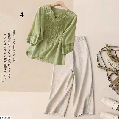SM5439 SET THÊU MIX QUẦN DÀI