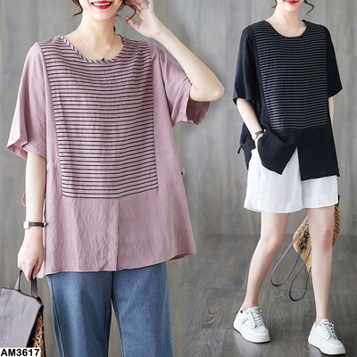 AM3617 ÁO THUN NỮ KẺ XẺ TÀ BIGSIZE