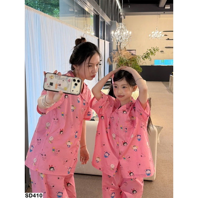 SD410 SET ĐỒ NGỦ HOẠT HÌNH CHO MẸ VÀ BÉ
