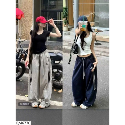 QM6770 QUẦN ỐNG RỘNG KẺ CHO NỮ