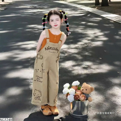 SG3240 ÁO SÁT NÁCH MIX QUẦN YẾM KITTY BG
