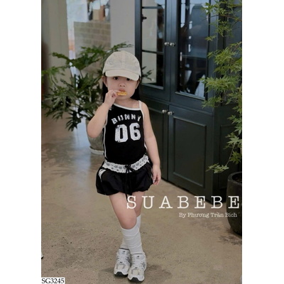 SG3245 ÁO 2 DÂY PHỐI CHÂN VÁY CHO BG