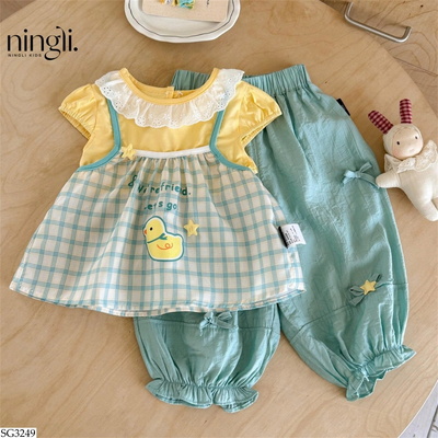 SG3249 SET VỊT XANH VÀNG BÉ GÁI NINGLI