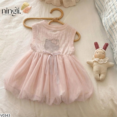 V0343 VÁY SÁT NÁCH KITTY TONE HỒNG NINGLI