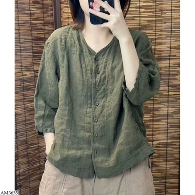 AM3655 ÁO TAY LỠ PHỐI CÚC CHO NỮ