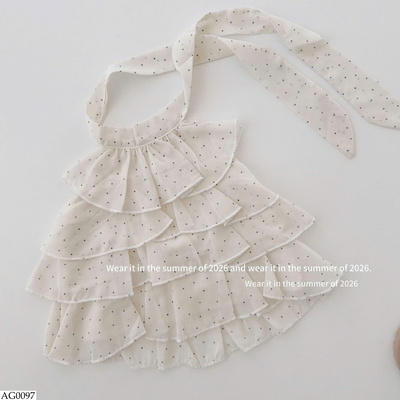 AG0097 ÁO CỔ YẾM CHẤM BI CHO BG