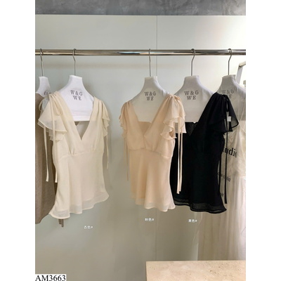 AM3663 ÁO KIỂU TAY BÈO CỔ V CHO NỮ W.G.W.E