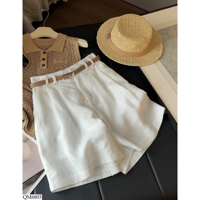 QM6803 QUẦN SHORT ĐŨI NGANG GỐI KÈM BELT ANNA