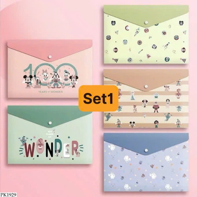 PK1929 SET 5 TÚI FILE ĐỰNG TÀI LIỆU CHO BÉ