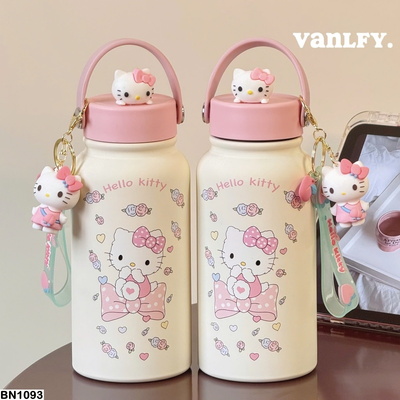 BN1093 BÌNH GIỮ NHIỆT HELLO KITTY KÈM CHARM