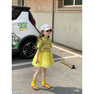 SG3268 SET ÁO PHÔNG HOẠT HÌNH MIX CV REN