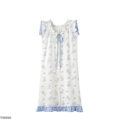 VM4362 VÁY NGỦ MIX REN XANH