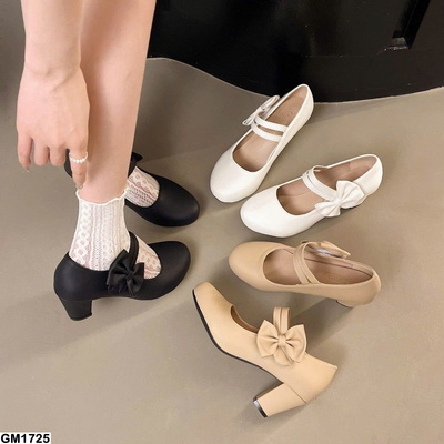 GM1725 GIÀY CAO GÓT ĐÍNH NƠ TIỂU THƯ