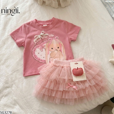 SG3278 SET ÁO HOẠT HÌNH MIX CHÂN VÁY TUTU NINGLI