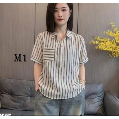 AM3746 ÁO SƠ MI NGẮN TAY KẺ SỌC