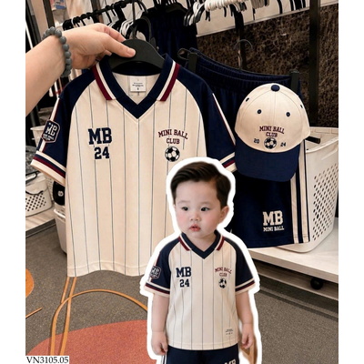 VN3105.05 SÉT ÁO POLO IN SỌC MINI BALL CLUB MB 24
