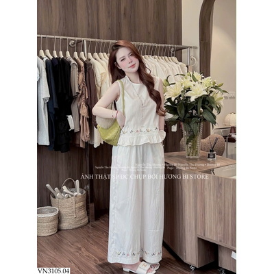 VN3105.04 SET ĐŨI XƯỚC THÊU PHỐI BÈO