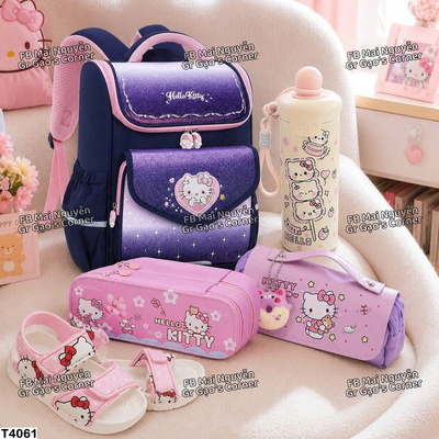 T4061 COMBO ĐI HỌC KUROMI VÀ KITTY CHO BÉ