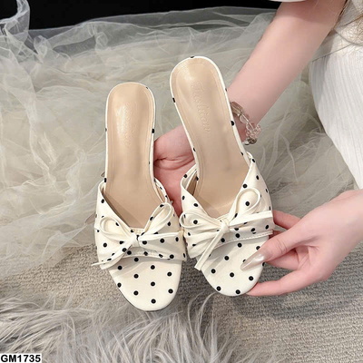 GM1735 GIÀY CAO GÓT ĐÍNH NƠ CHẤM BI CHO NỮ