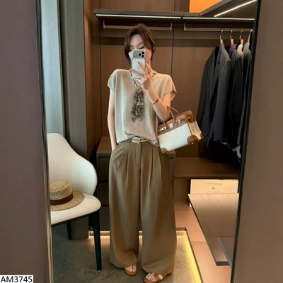AM3745 ÁO CỔ V PHỐI KHĂN VINTAGE