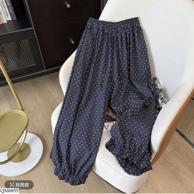 QM6855 QUẦN CHẤM BI ỐNG RỘNG CẠP CHUN