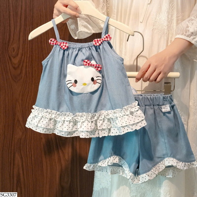 SG3307 SET ÁO 2 DÂY KITTY MIX QUẦN ĐÙI
