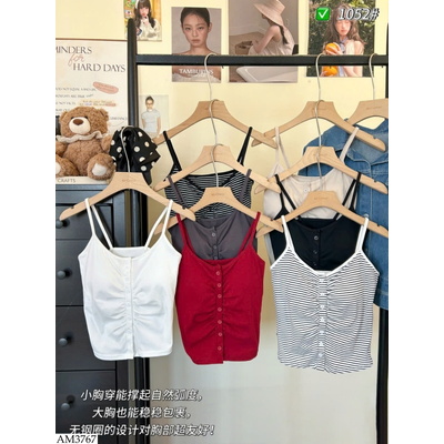 AM3767 ÁO 2 DÂY NHÚN EO CÚC TRƯỚC KÈM BRA