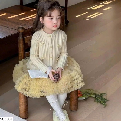 SG3302 SET ÁO CARDIGAN MIX CHÂN VÁY NƠ CHERRYCOCO