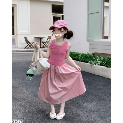 S8017 SET ĐỒ ÁO KHÔNG TAY VÀ CHÂN VÁY CHO BÉ