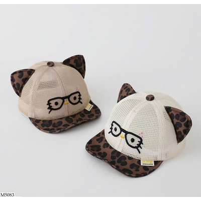 M5083 MŨ LƯỚI DA BÁO KITTY CHO BÉ
